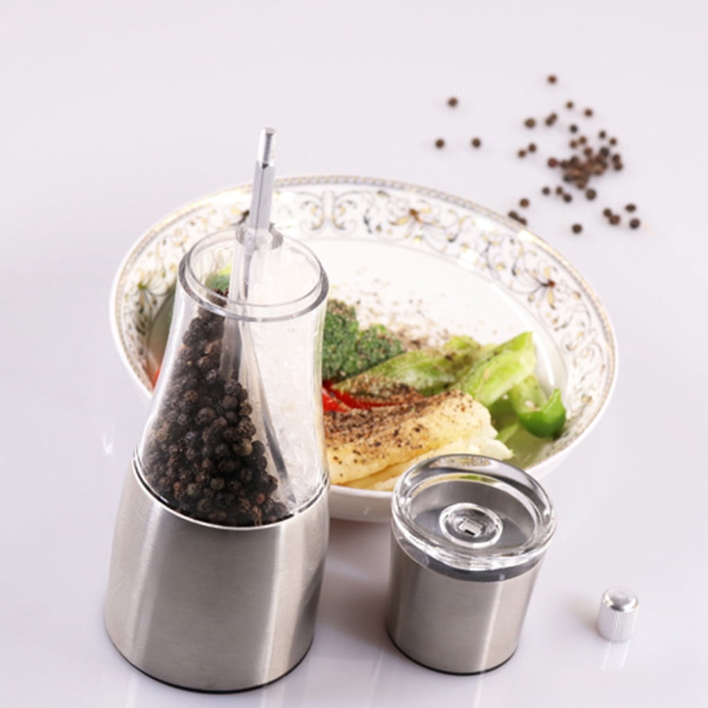 Geemin Stainless Steel Salt Pepper Grinder Set Shaker Adjustable Coarseness Refillable