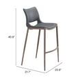 thumbnail image 6 of Ace Barstool Dark Gray & Walnut Barstool, Modern Style, Plush and durable faux leather fabric, Plywood, Indoor Bar, 6 of 11