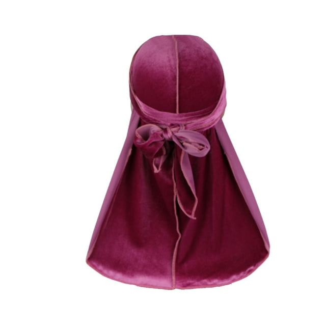 Velour Headwraps Assorted Colors Long Tail Pirate Durability Pirate Hat Windproof Single Layer Attractive Elasticity Comfortable Hair Bonnet PInk