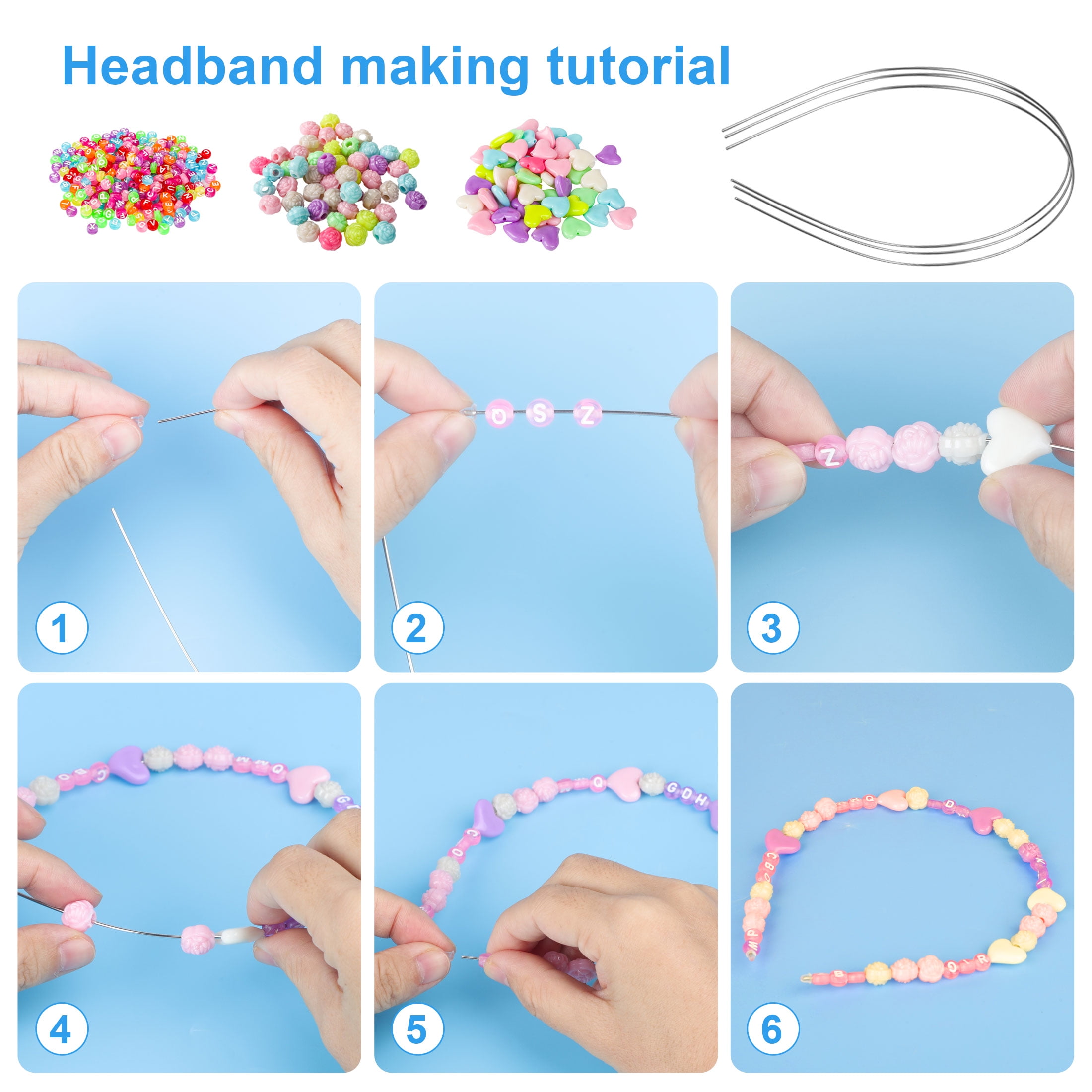 EEEkit DIY Bracelet Making Kit for Girls, Jewelry Craft Beads Set with Seed Beads, Letter Beads, Charms, Elastic String, Pendant Accessories, Friendship Bracelet Kit