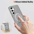 thumbnail image 2 of Asuwish Phone Case for Samsung Galaxy S25 FE 5G Tempered Glass Screen Protector Magnetic Folding Stand Frosted Translucent Rugged Shockproof Protective Cell Cover S 25 EF AI S25FE 25S Women Men Grey, 2 of 6