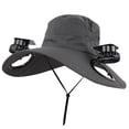 thumbnail image 3 of Kcolen Mens Sun Hats With Uv Protection Outdoor Wide Brim Sun Hat Hat with Integrated Fans for Year-Round Leisure and Comfort, 3 of 4