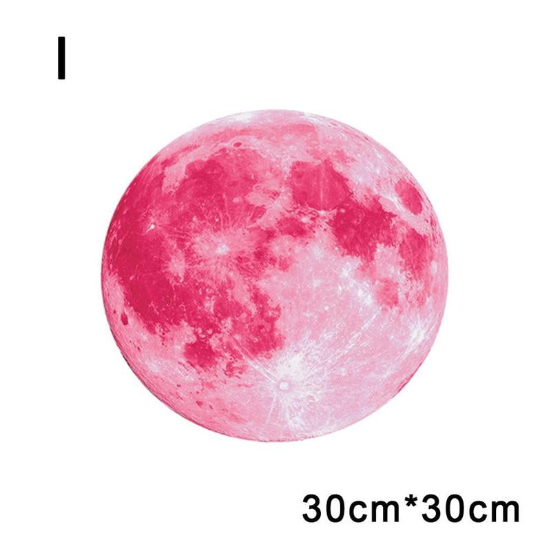 XENUS Aesthetic 3D Luminous Dark Moon Wall Stickers Children's Room