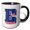 Black/White, variant on 3drose, Personalized Initial Letter E 3d Blue, 11oz Two-tone Blue Mug