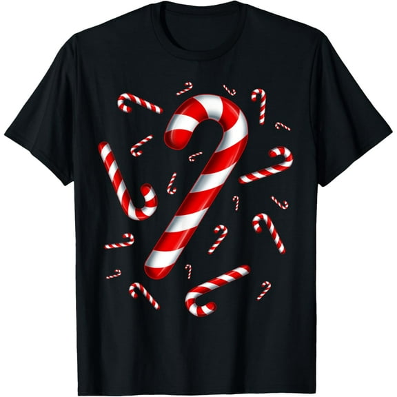 100% Cotton for Both Men and WomenCandy Cane Christmas Candy Matching Family T-Shirt