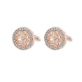 thumbnail image 1 of Gemelos elegantes en oro rosa con detalles de strass transparentes, 1 of 1