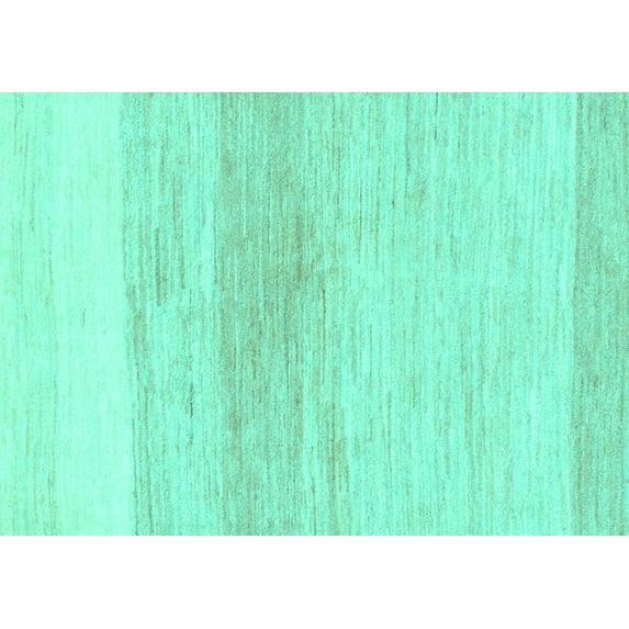 Ahgly Company Indoor Rectangle Solid Turquoise Blue Modern Area Rugs, 2' x 5'