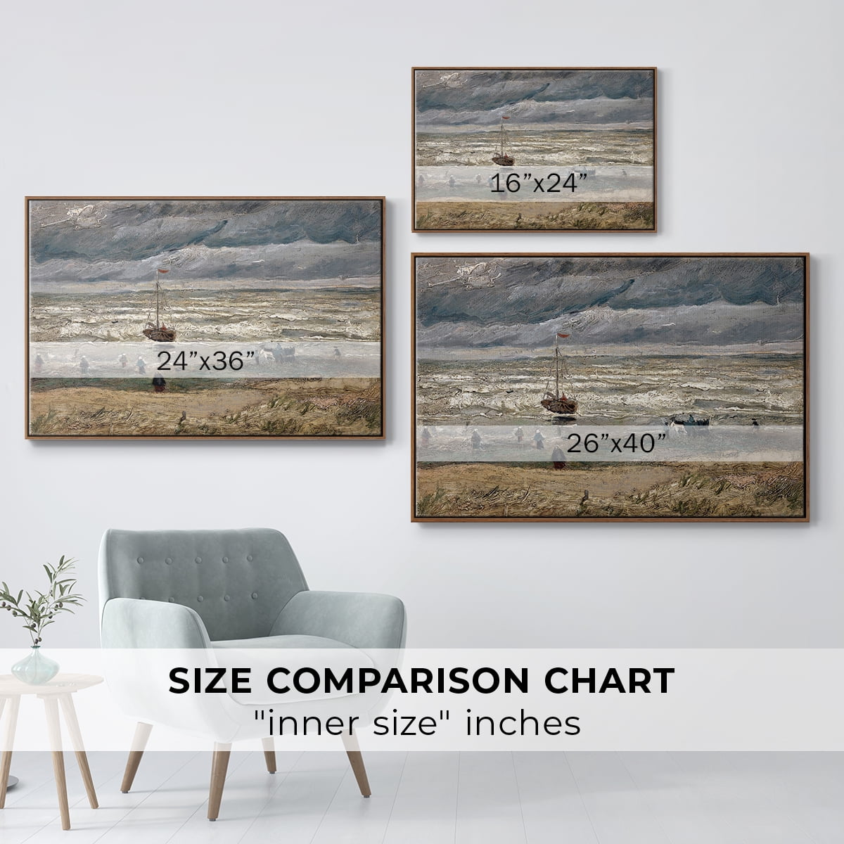 Vintage Landscape-CXXVII By Wexford Home Framed in Walnut Wood Gallery Wrapped Canvas 17 in. x 25 in.