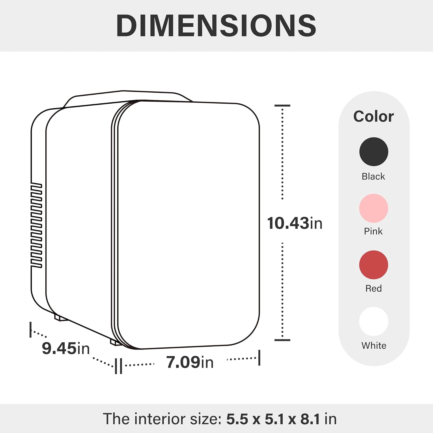 MY  Mini Fridge, 4L/6 Can Portable Cooler & Warmer Freon-Free Small Refrigerator, Provide Compact Storage for Skincare, Beverage, Food, Cosmetics for Bedroom, Office, Dorm, Black