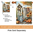 thumbnail image 3 of Autumn Chair Fall Flag Pumpkin Blue White Blanket Seasonal Maple leaves Sunflower Outside Farmhouse Decoration (Chair-28×40 inch), 3 of 6