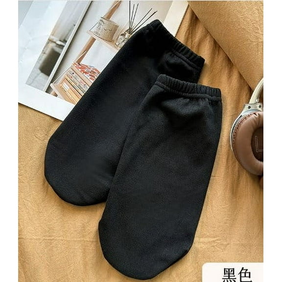 BERTDOMD 1 Pair Fuzzy Socks Warm Soft Fluffy Socks Thick Cozy Plush Sleeping Socks Winter Slipper Socks For Women Men Home Sleep Black