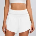 thumbnail image 4 of RYRJJ High Waisted Athletic Running Shorts for Women High Split Comfy Shorts with Liner for Gym Workout Track(White,M), 4 of 9