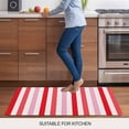 thumbnail image 5 of Red Pink Stripe Door Mat&nbsp;Indoor Outdoor Entrance, Non Slip Rug for Kitchen Bathroom Entryway Rug, Geometric White Vertical Striped Washable Doormat Floor Mat for Office Home Decor 20x31.5 Inch, 5 of 8