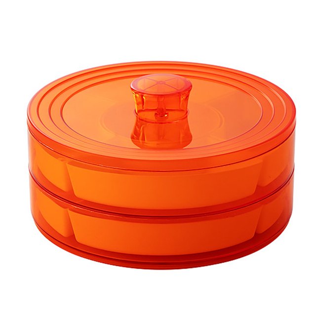 Plateau à Fruits Transparent Simple/double Couche Rotatif Multi Compartiments Anti-Humidité pour Collations Bonbons Boîte de Rangement Alimentaire pour la Maison