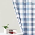 thumbnail image 3 of Shininglove Light Blue Tier Curtains, Buffalo Check Room Darkening Short Curtains for Cafe, 2 Panels, 28"x30", 3 of 6