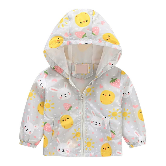 Coupe-vent pour Garçons et Filles, Veste à Capuche à Imprimés Mode pour l'Automne et l'Hiver