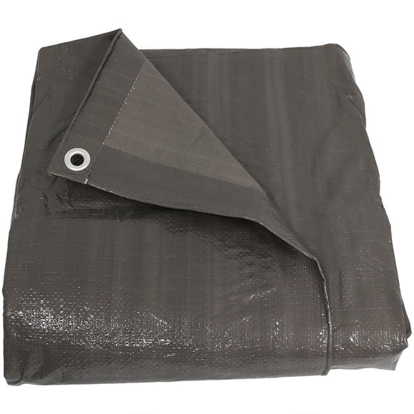 Sunnydaze Bâche de Protection Réversible en Plastique Polyvalente et Robuste pour l'Extérieur - 16 Pieds x 20 Pieds - Gris Foncé