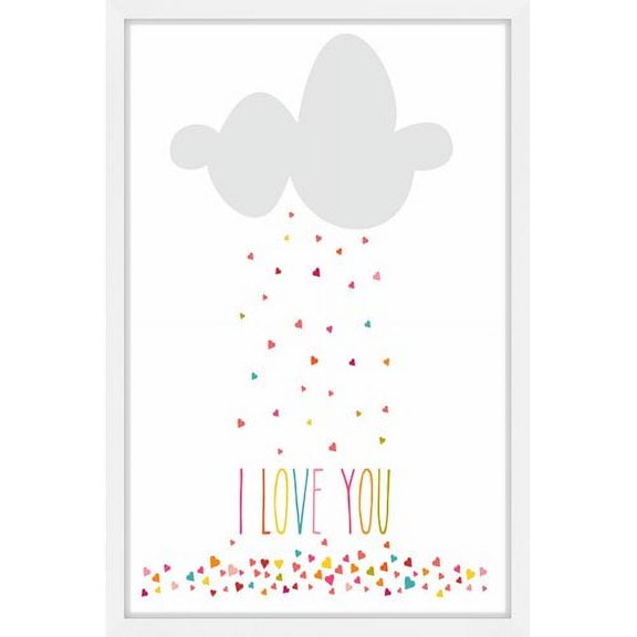 Marmont Hill "Raining Hearts" by Karen Zukowski Framed Painting Print