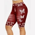 thumbnail image 2 of New Women's Fashion 3D Butterfly Floral Print Denim Shorts Leggings Plus Size Jeggings Shorts Leggings, 2 of 2