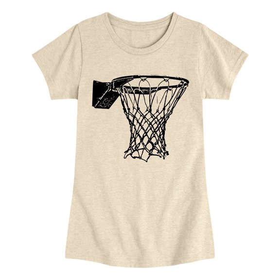 Instant Message - Basketball Rim Net Fitted Short Sleeve Graphic T-Shirt