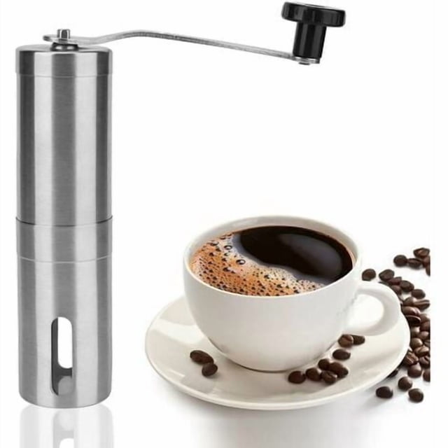 Moulin à Café Manuel Portable Moulin à Café à Main avec Bouton Réglable Moulin à Café en Acier Inoxydable pour la Cuisine et Sac à Dos