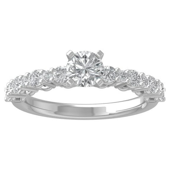 ARAIYA FINE JEWELRY 10K White Gold Lab Grown Diamond Engagement Ring (1 1/5 cttw, D-F Color, VS Clarity) Size 5.5
