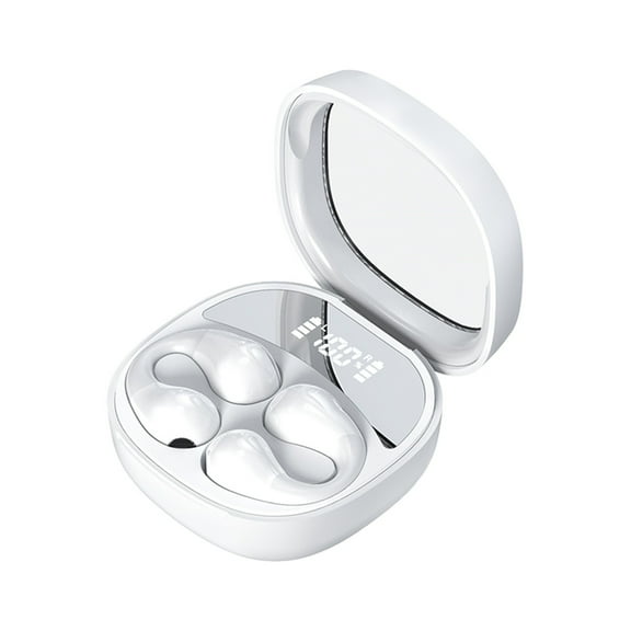 Wireless Ear Clip Bone Conduction Headphones Mini Sports Running Open Ear Earbuds with Secure Earhook for