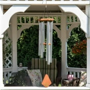 Nature’s Melody Premiere Grande Tunes Wind Chimes – Outdoor Windchime with 6 Tubes Tuned to E Pentatonic Scale, Rustproof Aluminum, Beech Wood & S Hook Hanger for Sympathy, Memorial Gift or Zen Garden