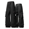 thumbnail image 3 of Men's Slim Fit Cargo Workwear Pants, Straight Leg Drawstring Elastic Waist Multi Pockets Casual Trousers Joggers, Quick Dry Breathable Lightweight Stretchy, Outdoor Hiking Gym, 3 of 7