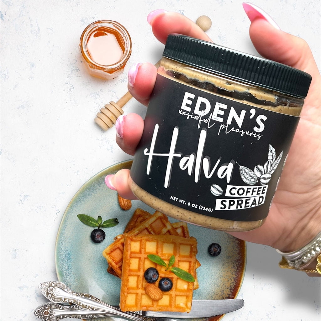 Eden’s Halva Coffee Spread 8oz – Vegan, Organic, Gluten-Free, Non-GMO Sesame and Coffee Spread