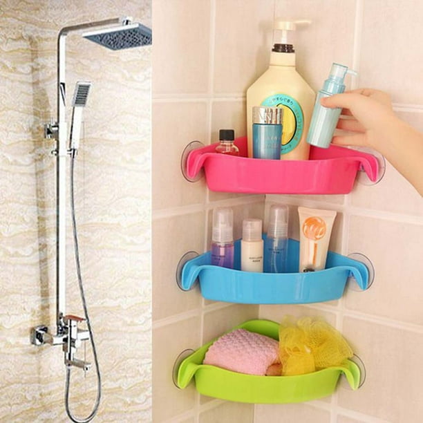 Dream Lifestyle Corner Shower Caddy Organizer, Plastic Wall Mounted