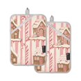 thumbnail image 7 of Yayeee Pot Holders Kitchen Heat Resistant with Pocket 7"x9.8" Cotton Oven Cooking Hot Pads, Pink Candy House, 7 of 7