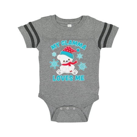 

Inktastic Polar Bear My Glamma Loves Me in Santa Hat with Snowflakes Gift Baby Boy or Baby Girl Bodysuit