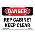 thumbnail image 1 of SignMission OS-DS-A-1824-L-2507 18 x 24 in. OSHA Danger Sign - Rep Cabinet Keep Clear, 1 of 1