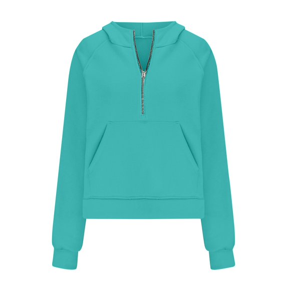 Yuhangmm Cropped Hoodie Fashionable Streetwear Casual Pullover Sweatshirt with Hood for Outfits and Trendy Crop Silhouette Mint Green XL