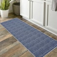 thumbnail image 2 of Tzou Washable Runner Rugs 2x6 for Living Room, Low Pile Braid Print Indoor Carpet with Non-Slip Backing for Entryway Hallway Kitchen(Blue), 2 of 7