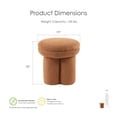 thumbnail image 3 of Furniture of America Thia I Modern 17.5" Upholstered Mushroom-Shape Design Ottoman, Saddle Brown, 3 of 13