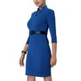 thumbnail image 4 of INSPIRE CHIC Women's Sheath Dress Zipper Collar Pencil Wear-to-Work Dress, 4 of 6
