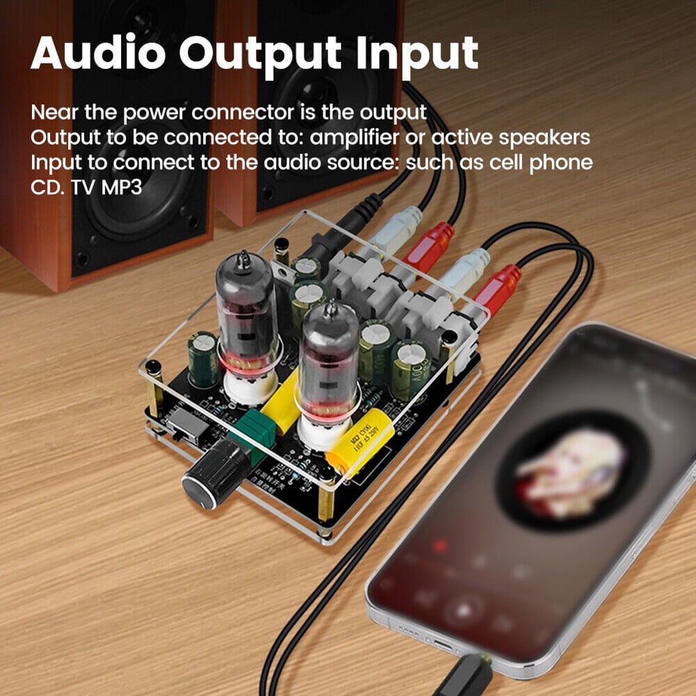 Upgraded 6K4 Tube Preamplifier Amplifier HiFi Tube Preamp Audio Sounds Amp Board
