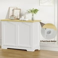 thumbnail image 6 of Flycity 20 Gallons Double Tilt Out Trash Cabinet Wood Kitchen Island Recycling Cabinet Trash Can Holder， Laundry Cabinet Tilt Out Laundry Hamper for Bathroom Kitchen Bedroom Living Room, White, 6 of 8