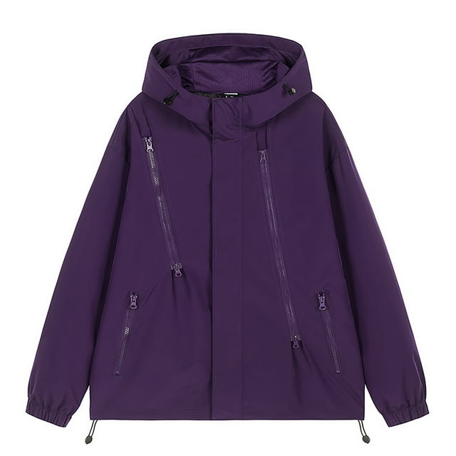 QHFBli Veste Décontractée Surdimensionnée pour Hommes Veste de Sport Légère à Capuche pour Extérieur Printemps Automne Randonnée et Tenue Décontractée