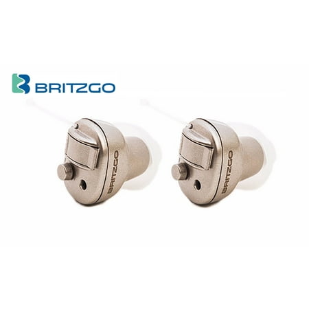Pack of Two Britzgo Small Hearing Aid Amplifiers, Lightweight & Invisible