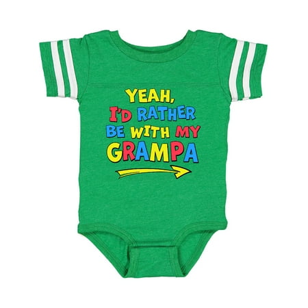 

Inktastic Yeah I d Rather be with My Grampa in Red Yellow and Blue Gift Baby Boy or Baby Girl Bodysuit