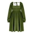 thumbnail image 5 of ZQUUVOU Velvet Midi Dress for Women Long Sleeve Square Neck Casual Elegant Outfit for Dinner Holiday Party Mint Green, 5 of 9
