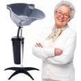 thumbnail image 3 of FETCOI Plastic Rolling Stand Shampoo Basin with 10L Water Bucket, Hair Salon Portable Treatment Bowl Mobile Shampoo Sink Backwash Hair Basin (Grey), 3 of 9