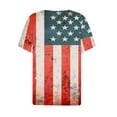 thumbnail image 4 of Cavosen Plus Size Short Sleeve Tops for Women V Neck Dressy Patriotic Tee Red White and Blue Button Down Graphic Shirt Summer Basic Tops, 4 of 5
