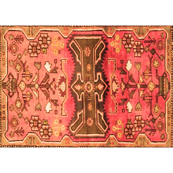 Ahgly Company Indoor Rectangle Animal Orange Traditional Area Rugs, 5' x 8'