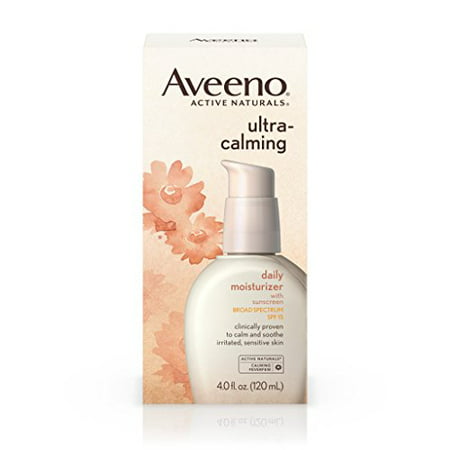Aveeno Ultra-Calming Daily Moisturizer For Sensitive Skin With Broad Spectrum Spf 15, 4 Fl. (Best Face Moisturizer For Sun Damaged Skin)