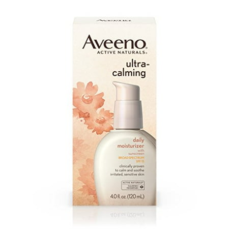 Spf 15 Hand Cream - Aveeno Ultra-Calming Daily Moisturizer For Sensitive Skin With Broad Spectrum Spf 15, 4 Fl. Oz.
