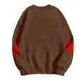 thumbnail image 5 of SYMOID Womens Graphic Sequin Heart Crewneck Sweatshirt - 100% Polyester Loose Pullover with Red Heart Elbow Patches, Brown, Sizes S-XXL,Size 2XL, 5 of 5